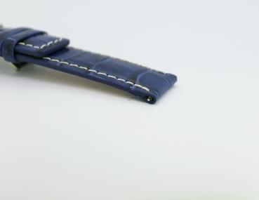 Lexa Kalb- Lederband mit Faltschließe 20mm blau Quick Release