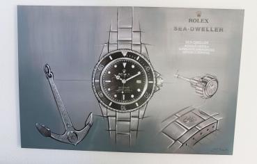 Rolex Sea-Dweller Dekobild 120X80cm auf Leinwand