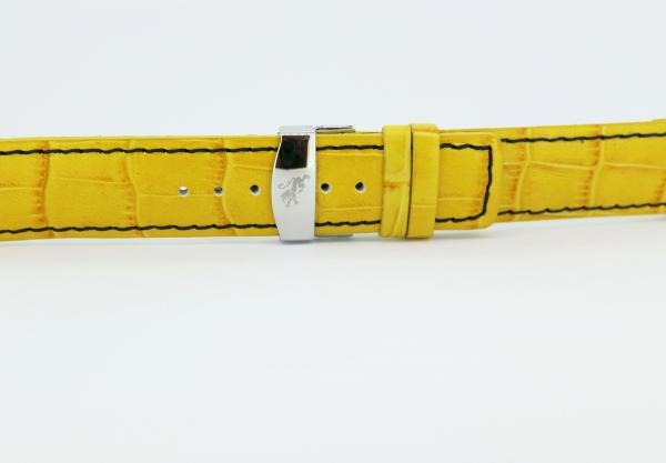 Lexa Kalb- Lederband mit Faltschließe 20mm gelb Quick Release