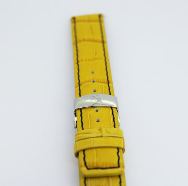 Lexa Kalb- Lederband mit Faltschließe 20mm gelb Quick Release