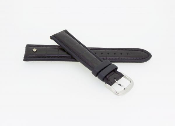 Junghans Lederband, schwarz mit Original Dornschließe 20/17 125/80
